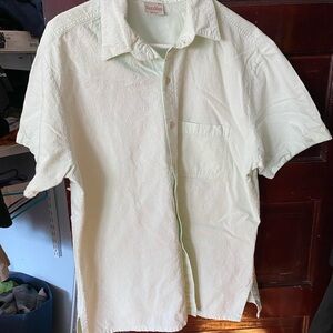 Men’s Short Sleeve Button-Up Shirt in Pale Mint XL